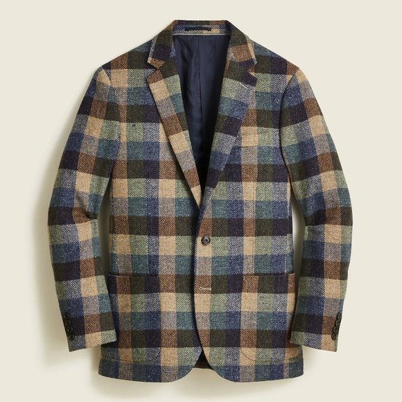 J. Crew Other - NWT $398 J Crew Irish Wool Plaid Herringbone Ludlow Slim Fit Blazer
